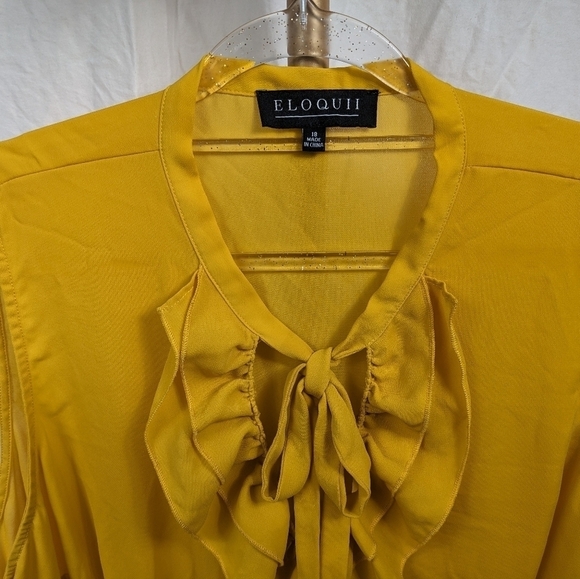 Eloquii Chiffon Ruffle Front Sleeveless Top Sz 18 - Picture 3 of 10